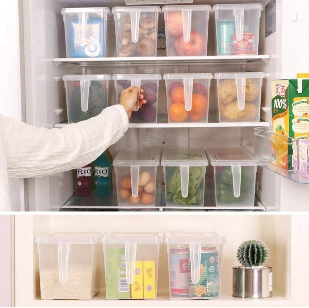 Fridge Storage Organizer Container with Handle – Clear Kitchen Food Box