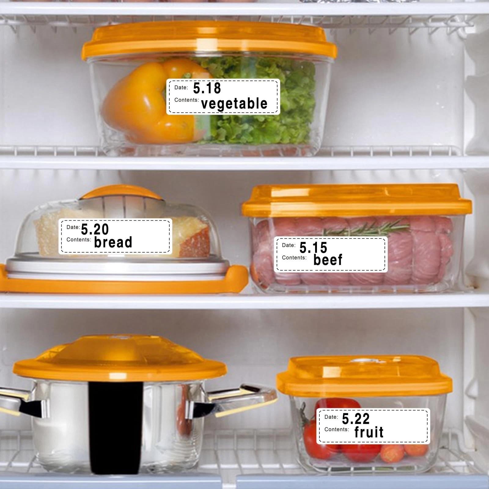600 Pcs Removable Freezer Labels Food Storage Stickers Refrigerator Food Labels