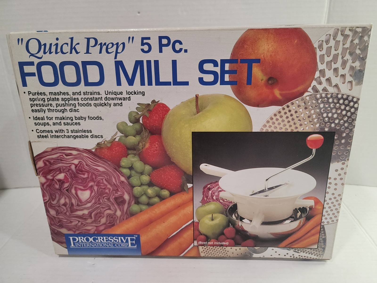 Quick Prep 5 Pc Food Mill Set NEW seed remover, strainer grinder masher
