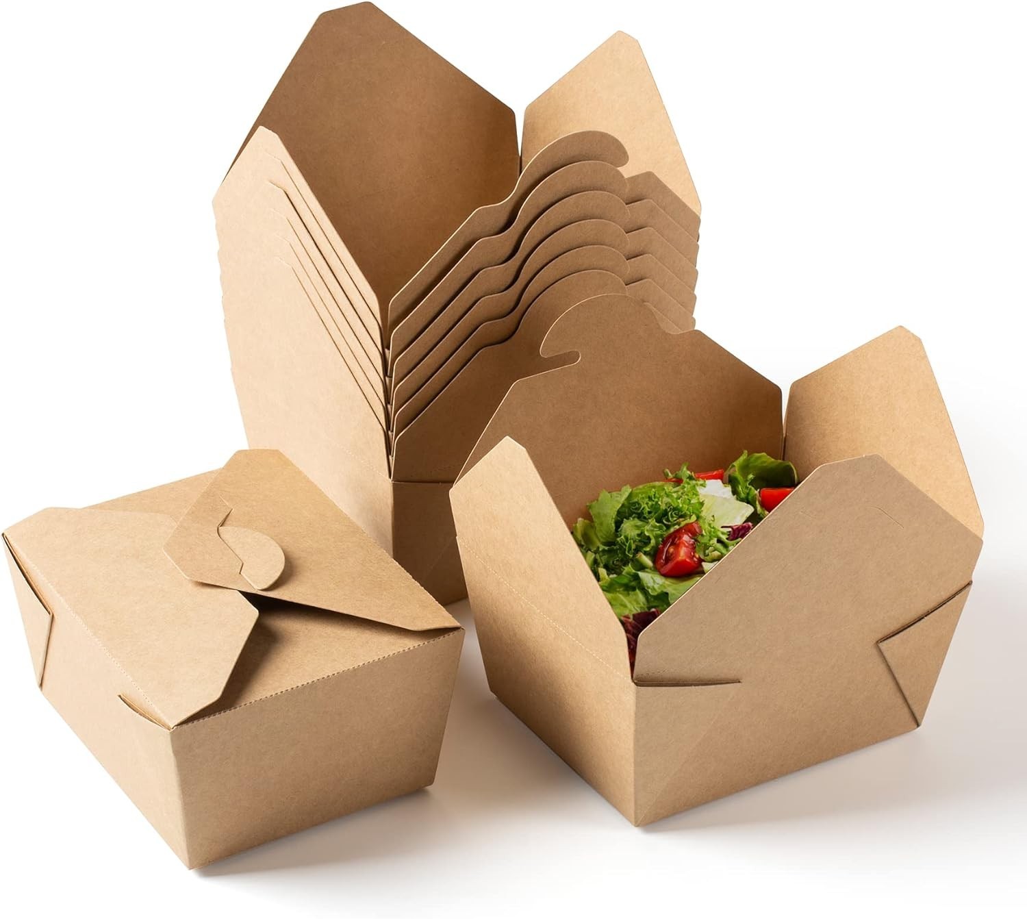 50 Pack 30oz To Go Containers Takeout Food Containers Paper Lunch Boxes Brown