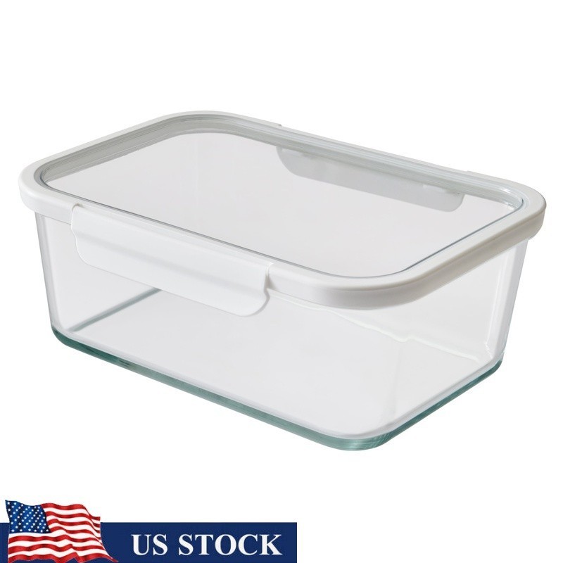 10 Cup Glass Food Storage Container Set Airtight Tritan Lid Freezer Safe New