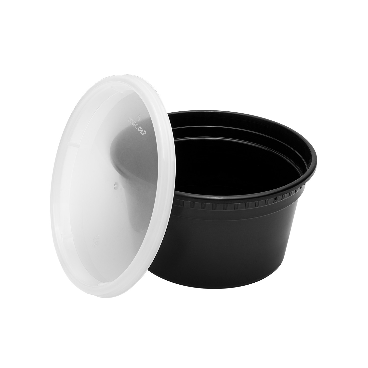 Karat 12 oz Black PP Injection Molded Round Deli Containers with Lids – 240 Sets