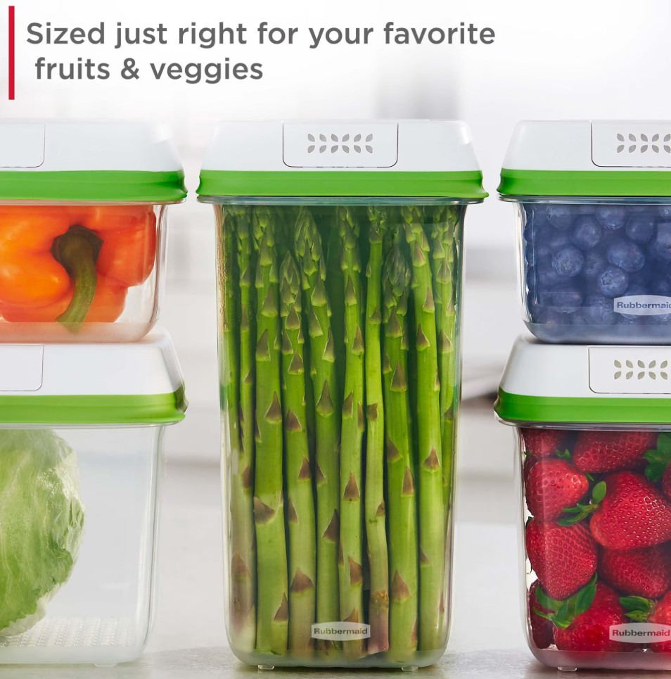 Rubbermaid FreshWorks Produce Saver, 6 Piece set of Medium