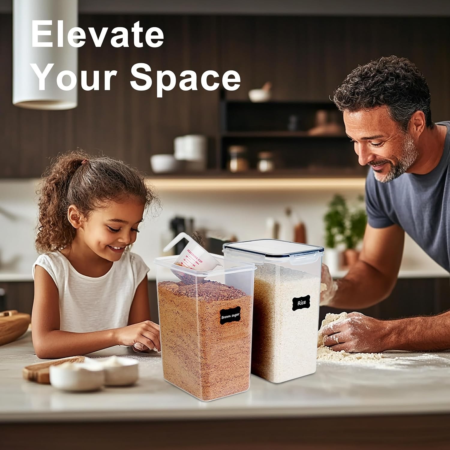 Versatile 9.5L Airtight Containers – Perfect for Flour, Sugar, Rice, Cereal!