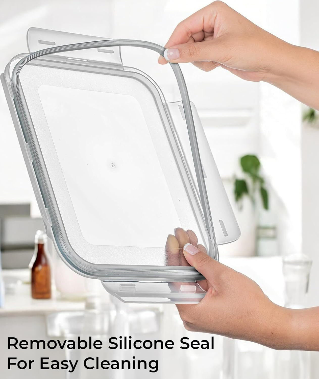 3300 Ml/ 112 Oz LARGE Glass Food Container with Locking Lid. Ideal for Storing F