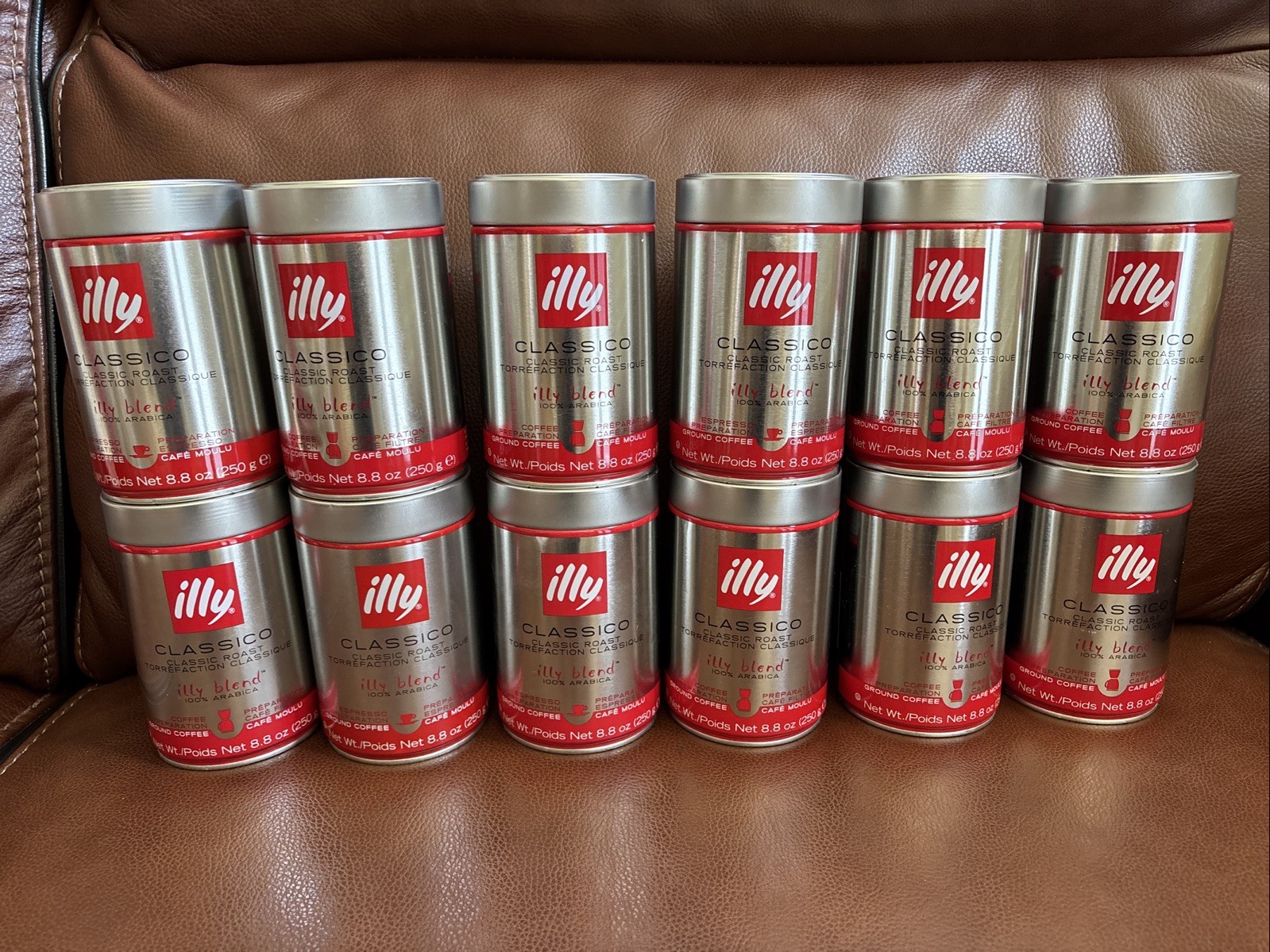 Illy coffee tin can empty lot of 12