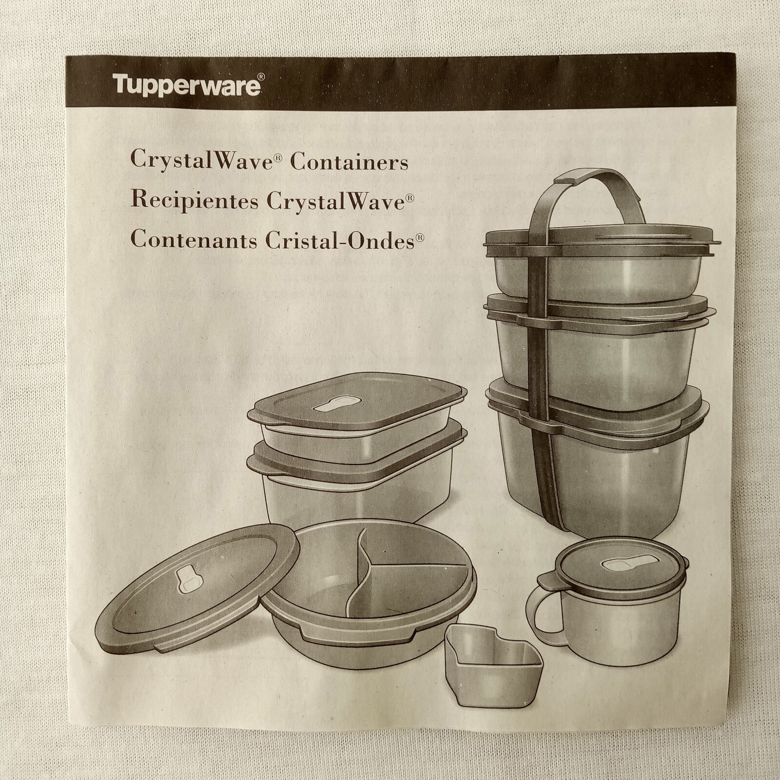 Tupperware CrystalWave Microwave Round Dish Sheer Black Lunch Dinner RARE NEW