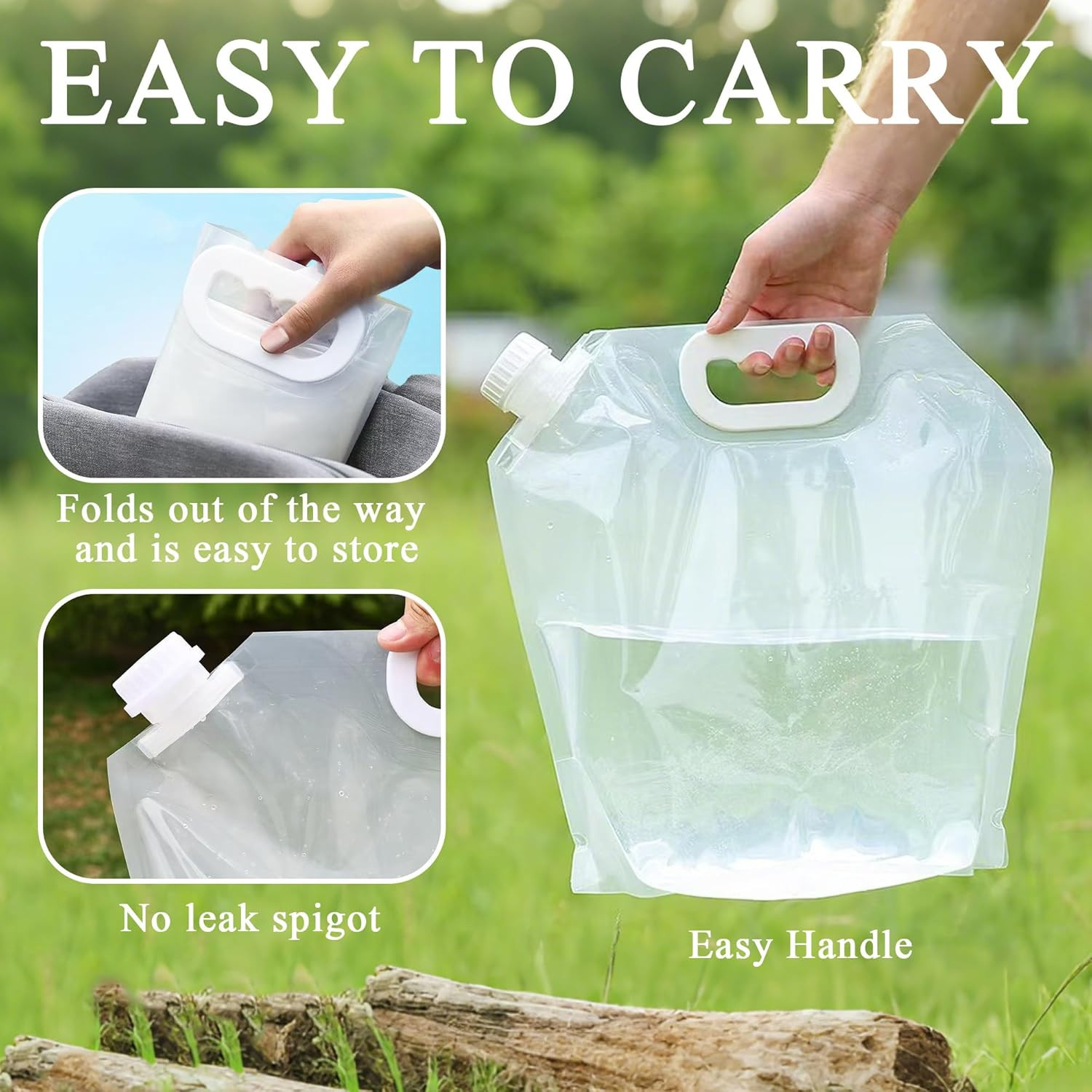 4 Pack Collapsible Water Jugs 1.3/2.6 Gallon BPA Free for Camping Hiking