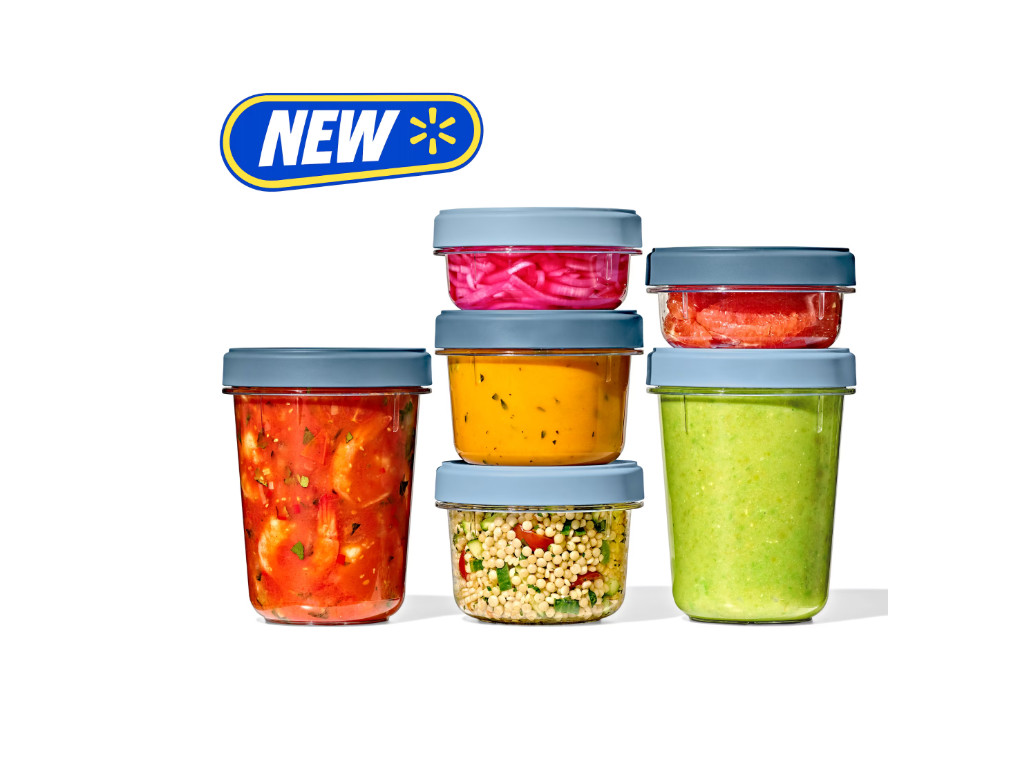 OXO Twist & Stack 12-Piece Lunch Prep Container Set, Ocean Blue, 128 oz, Pack:6