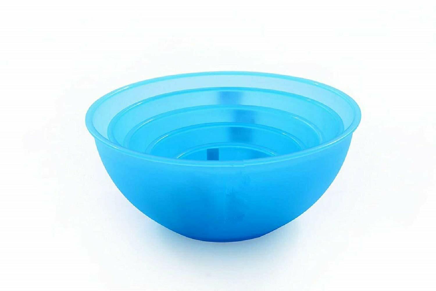 Plastic Round Shape Mixing Bowl Set Microwave Freezer Safe Home Office(Set Of 5)