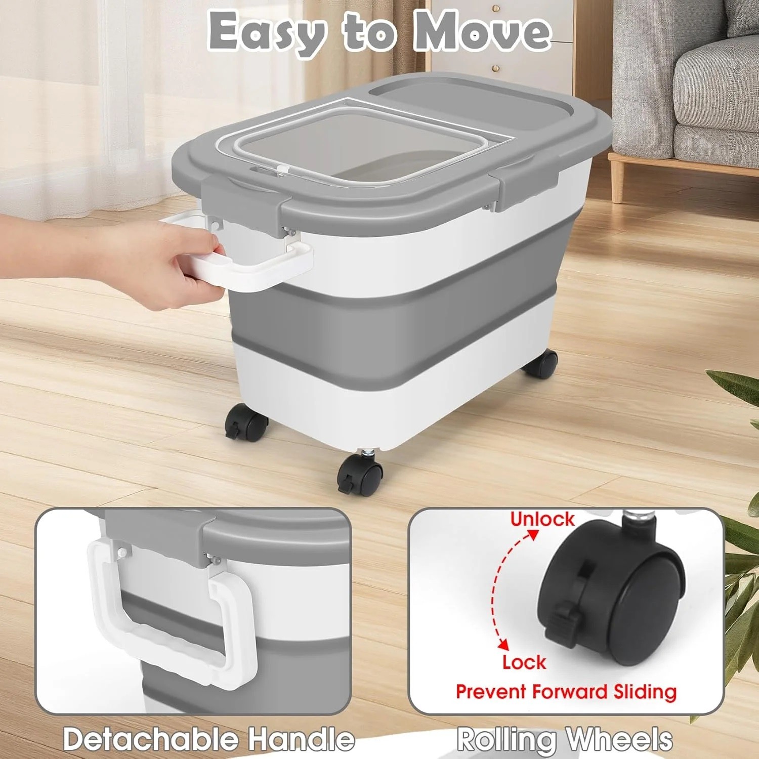 Airtight Pet Food Container | Dog & Cat Food Storage Bin | Treat Box with Scoop