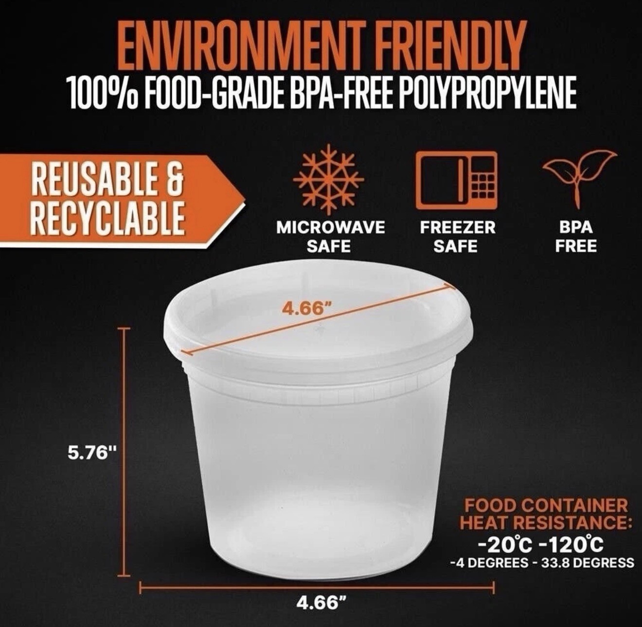 SQUATZ 50 Microwavable Soup Containers w/ Lids Freezer Safe BPA-Free, 32oz.