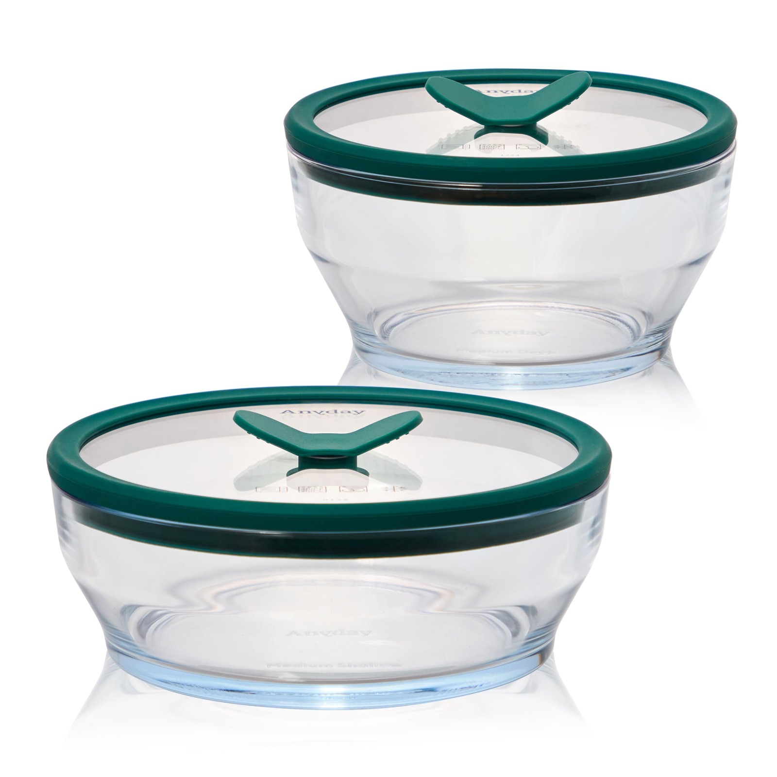 4-Piece Medium Glass Food Storage Lids Plastic-Free Meal Prep Microwave Safe