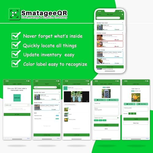 60 Pcs Smatagee Color Coded QR Code Labels for 60pcs Qr Code Smart Labels