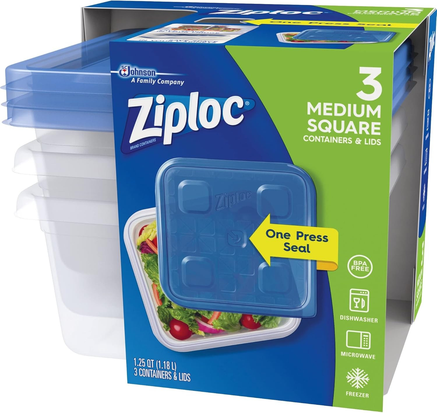 ® Plastic Food Storage Container Set, Clear, Pack of 3