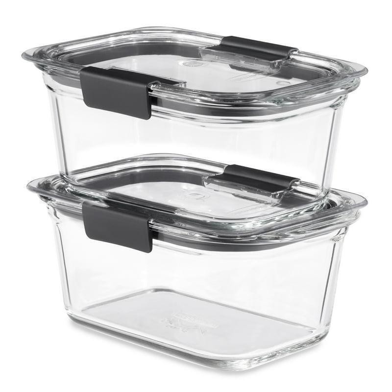 Glass Food Storage Containers 4.7 cup 2-Pack Airtight Leak-proof BPA Free New