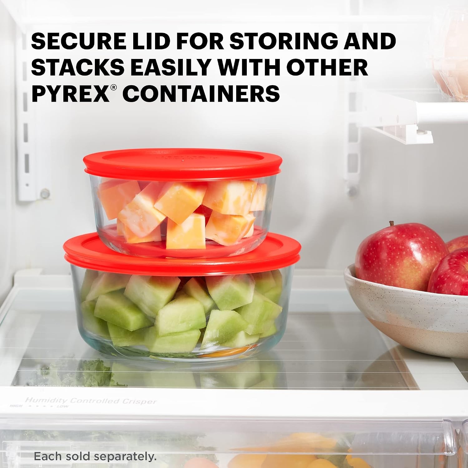 Simply Store Glass Food Storage Container Snug Fit Non-Toxic Plastic BPA-Free