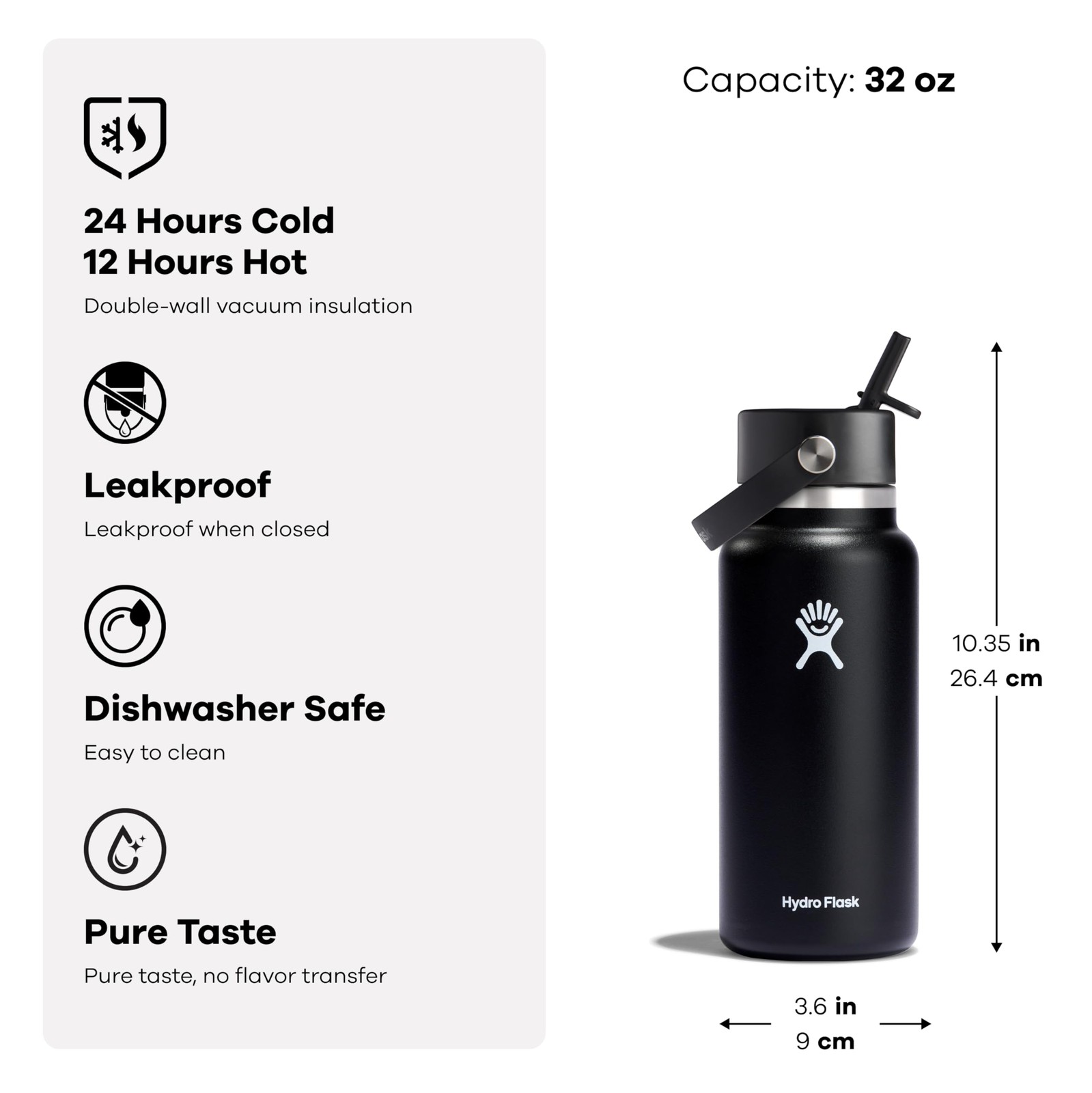 Hydro Flask 32 Oz Wide Flex Straw Cap Stone Hdf-W32Bfs010