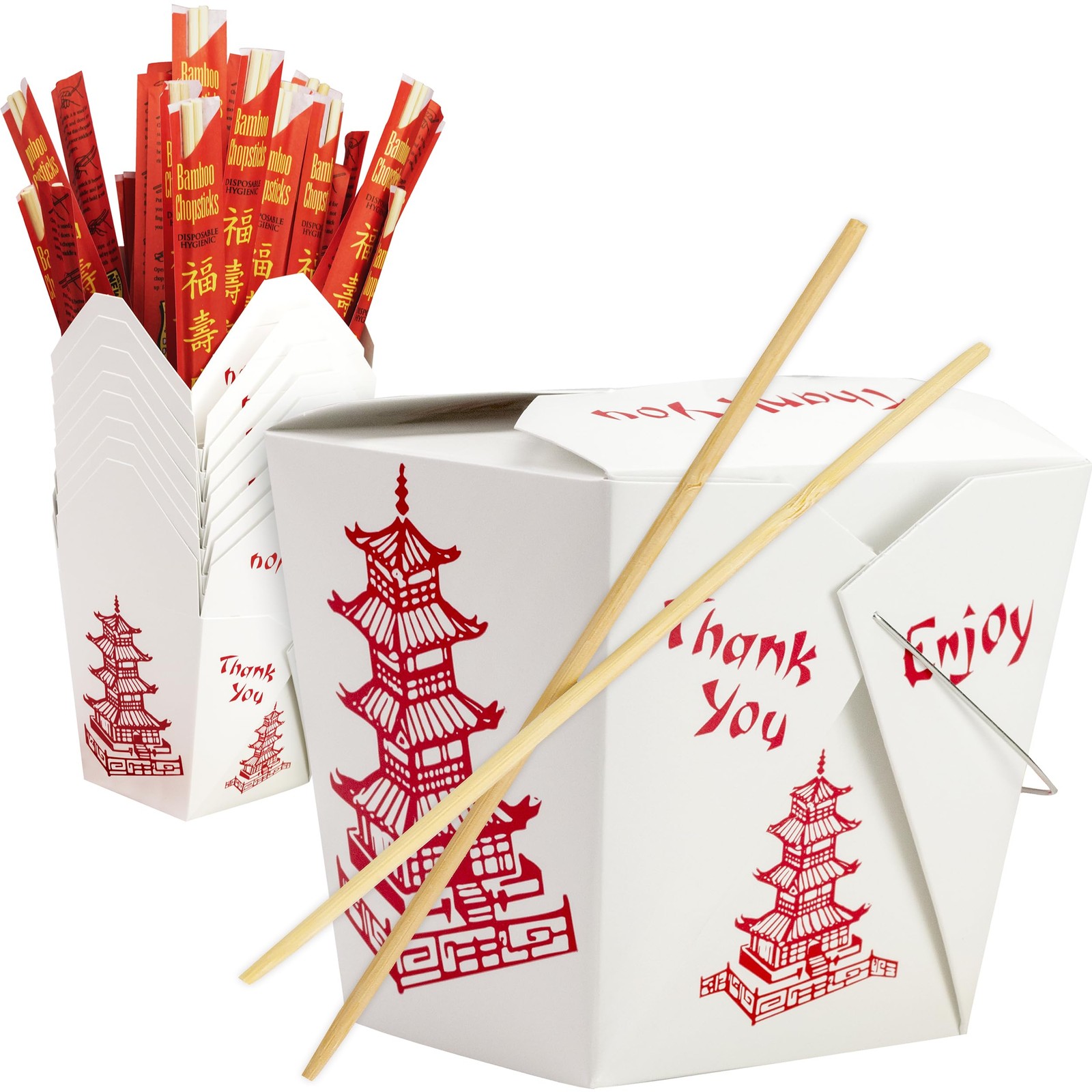 Avant Grub Durable 32 Oz Chinese Take Out Boxes. 25pk Food Containers With 25pk