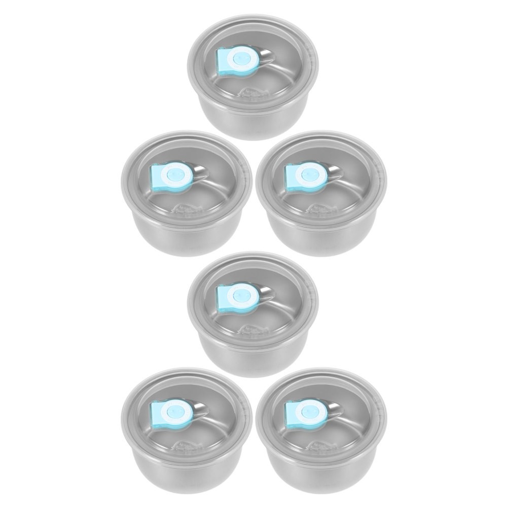6 Pcs Lunch Box Stainless Steel Freezer Ice Cream Tub Butter Keeper with Lid