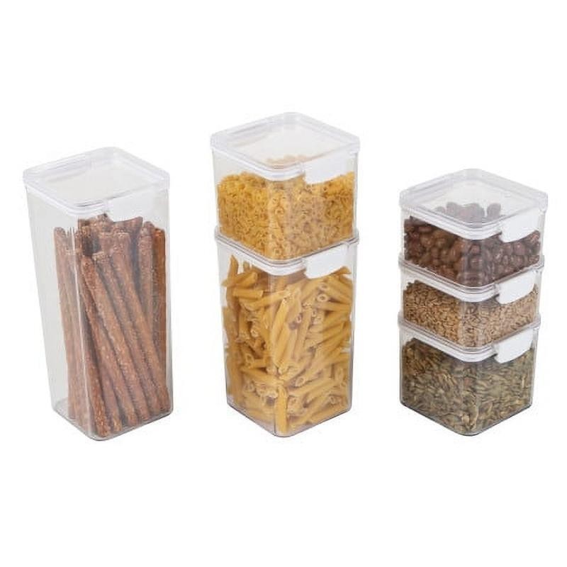 6-Piece Stackable Food Storage Containers W/ Lids Kitchen Pantry Organization US