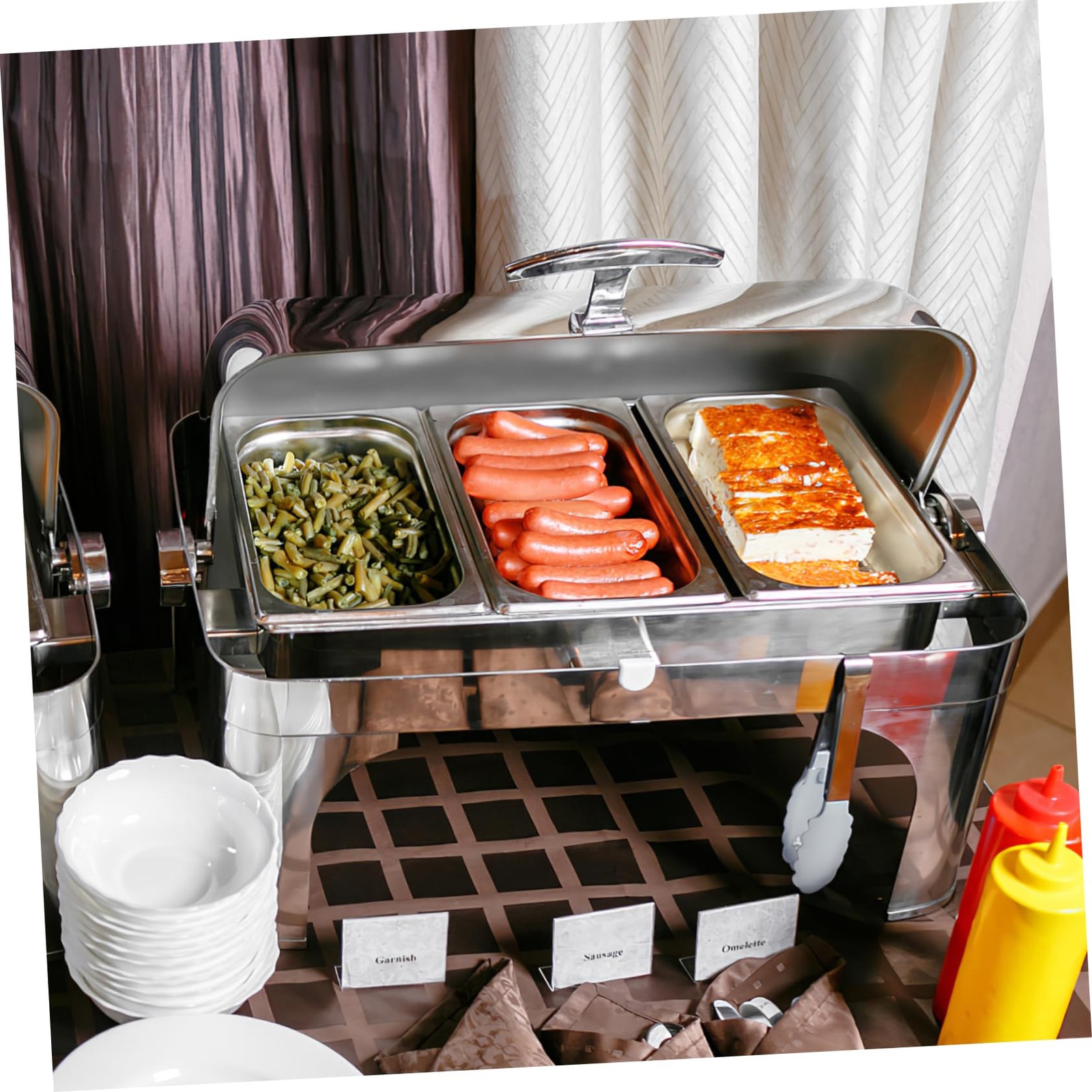 Commercial Steam Pans Set Perforated Deep Pan Stainless Steel Serving Tray Fo…