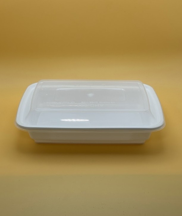 50 pack 32oz Rectangular Container Black/White To Go Box – Disposable Meal Prep