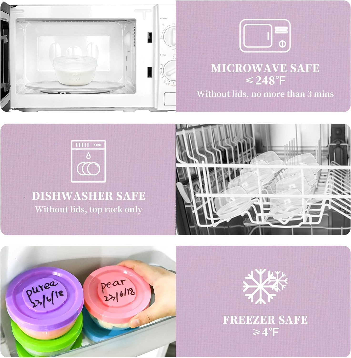 Plastic Food Storage Containers W/ Airtight Lids Reusable Freezer Safe Set of 12