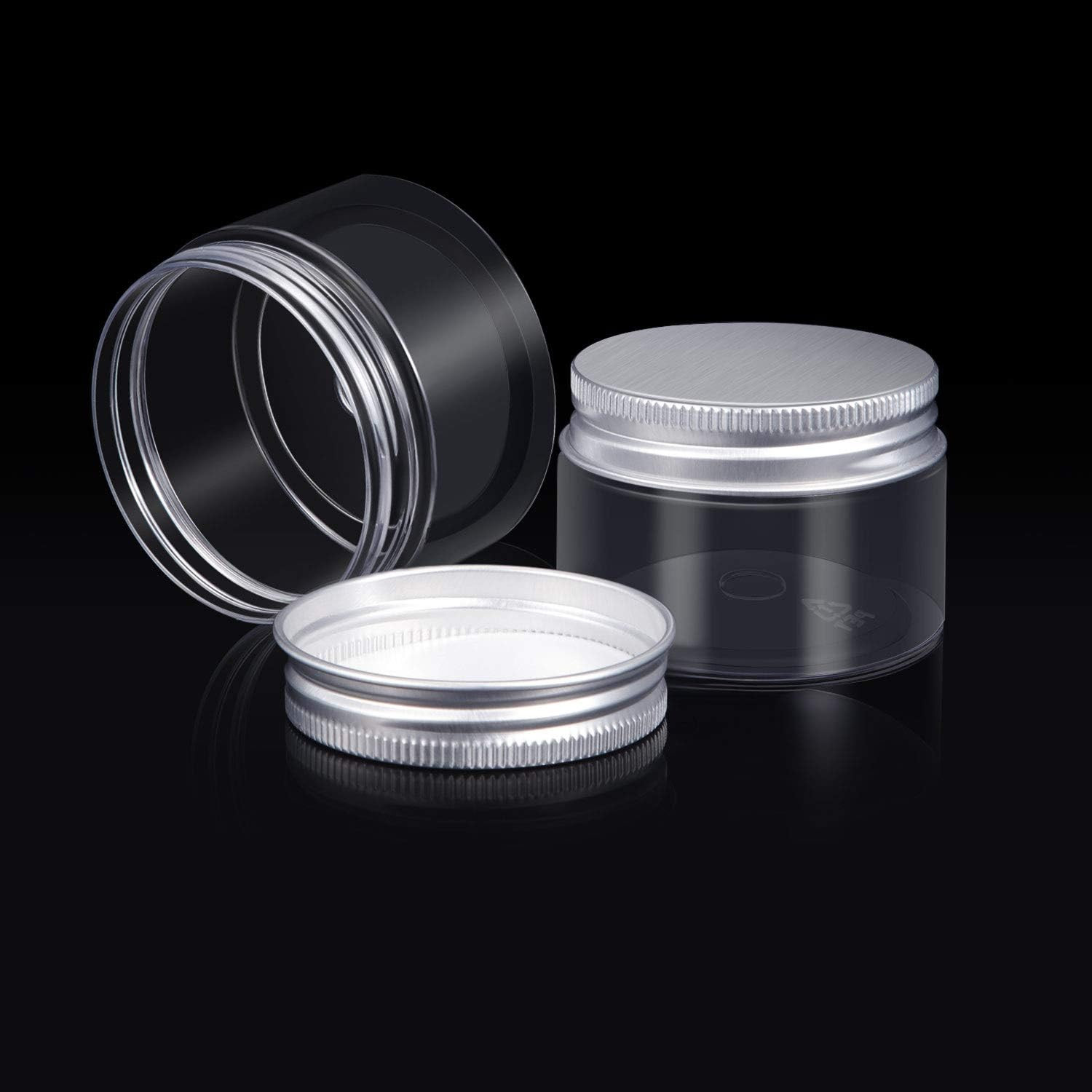 12 Pack Clear Plastic Storage Favor Jars Wide-Mouth Plastic Containers with Lids