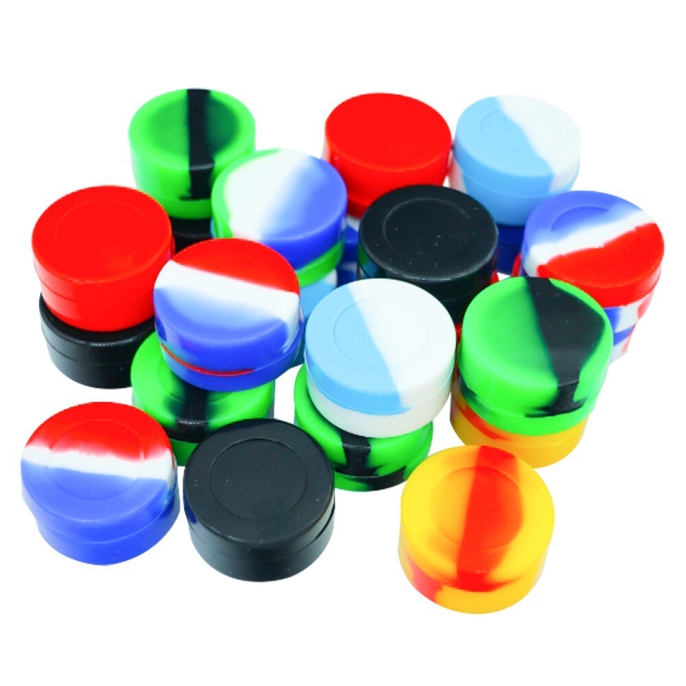 10PCS Silicone Container 7ML Tank Storage Box Color Mixing Non stick Oil Wax Box