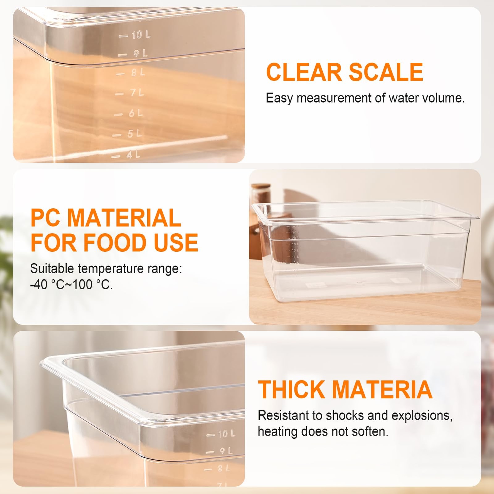 Sous Vide Container 26 Quart With Lid,BPA Free Complete Accessories For Anova…