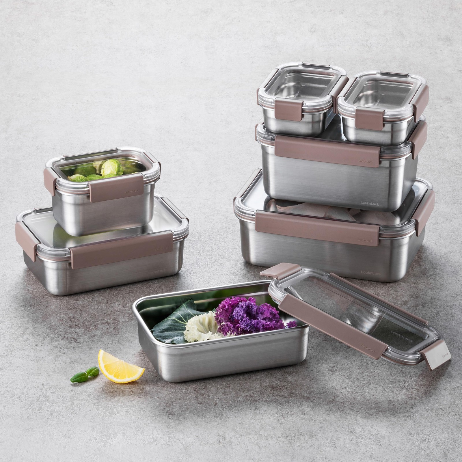Stainless Steel Food Storage Containers with Lids, Metal Lunch Boxes, Leak-Pr…