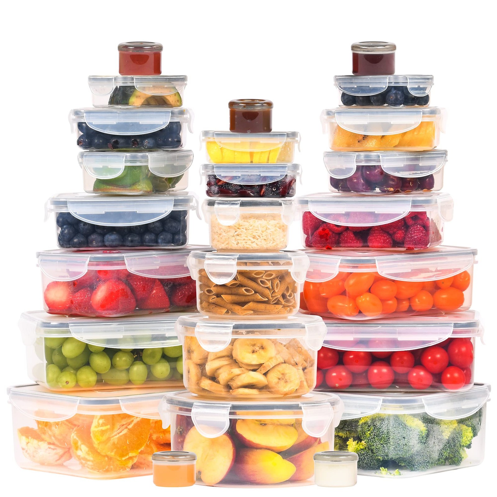 50 Pcs Large Food Storage Containers with Lids Airtight85 OZ to small Contain…