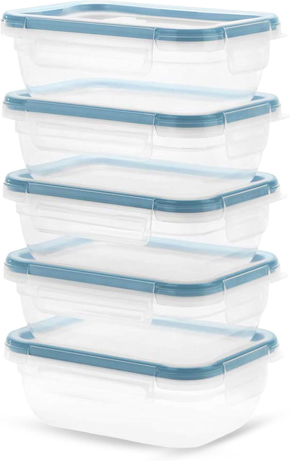 Plastic Total Solutions (5-Pack, 3 Cup) Food Storage Containers Set, Airtight &
