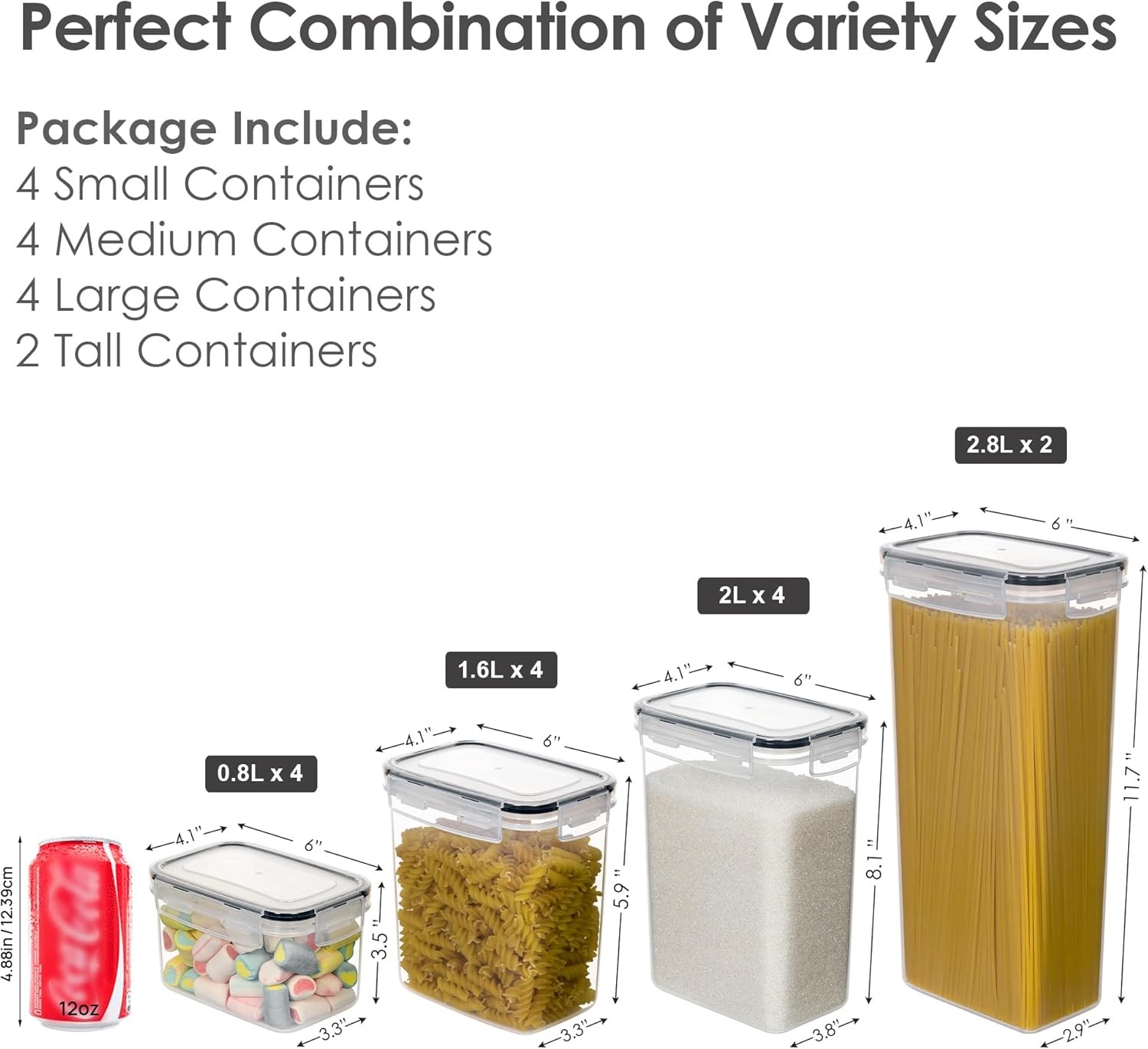 Airtight Food Storage Containers Set Pantry Canisters for Dry Goods