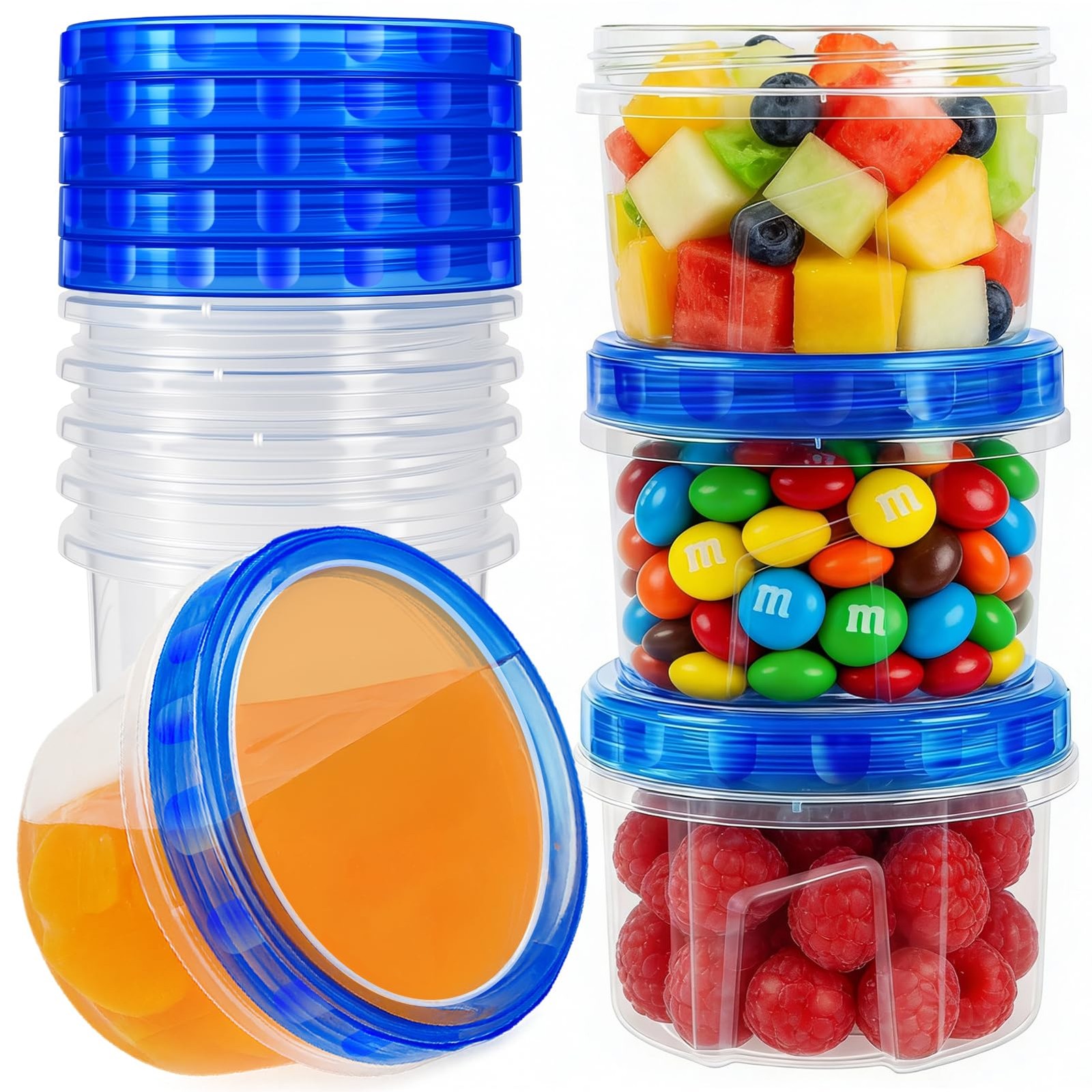 10 Pack 17oz Reusable Freezer Storage Containers with Twist Top Lids Airtight…