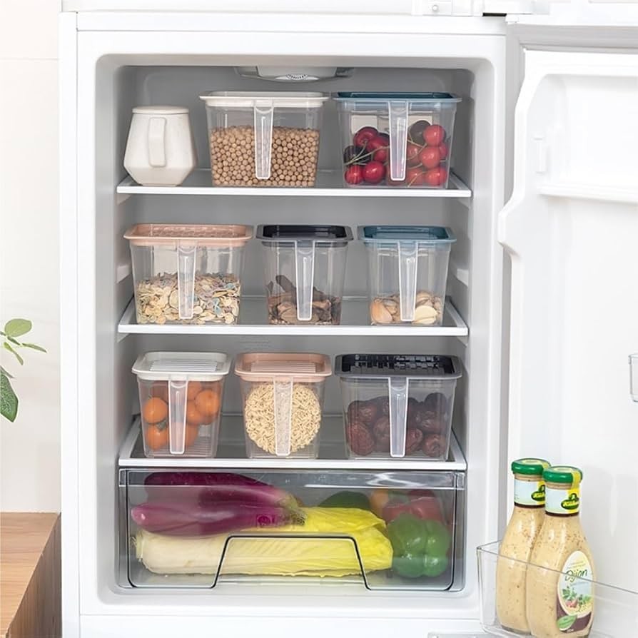 Fridge Storage Organizer Container with Handle – Clear Kitchen Food Box
