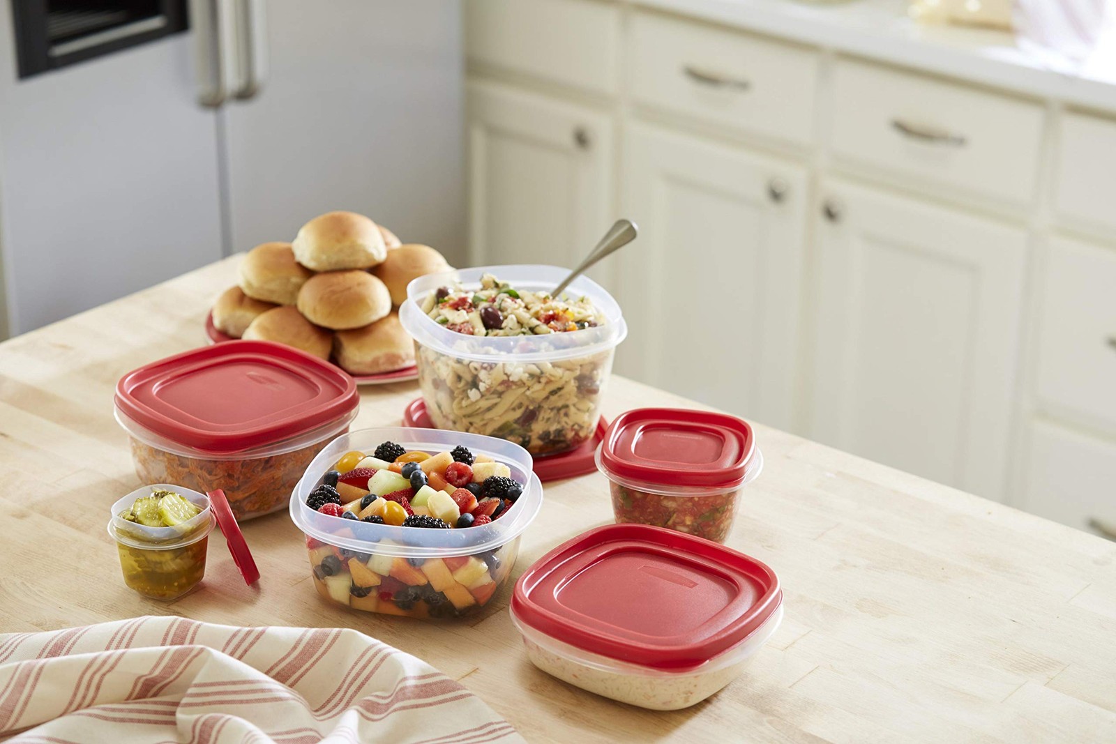 Rubbermaid 2066483 Easy Finn Grid Storage Container, 9 Piece Set, BPA Free