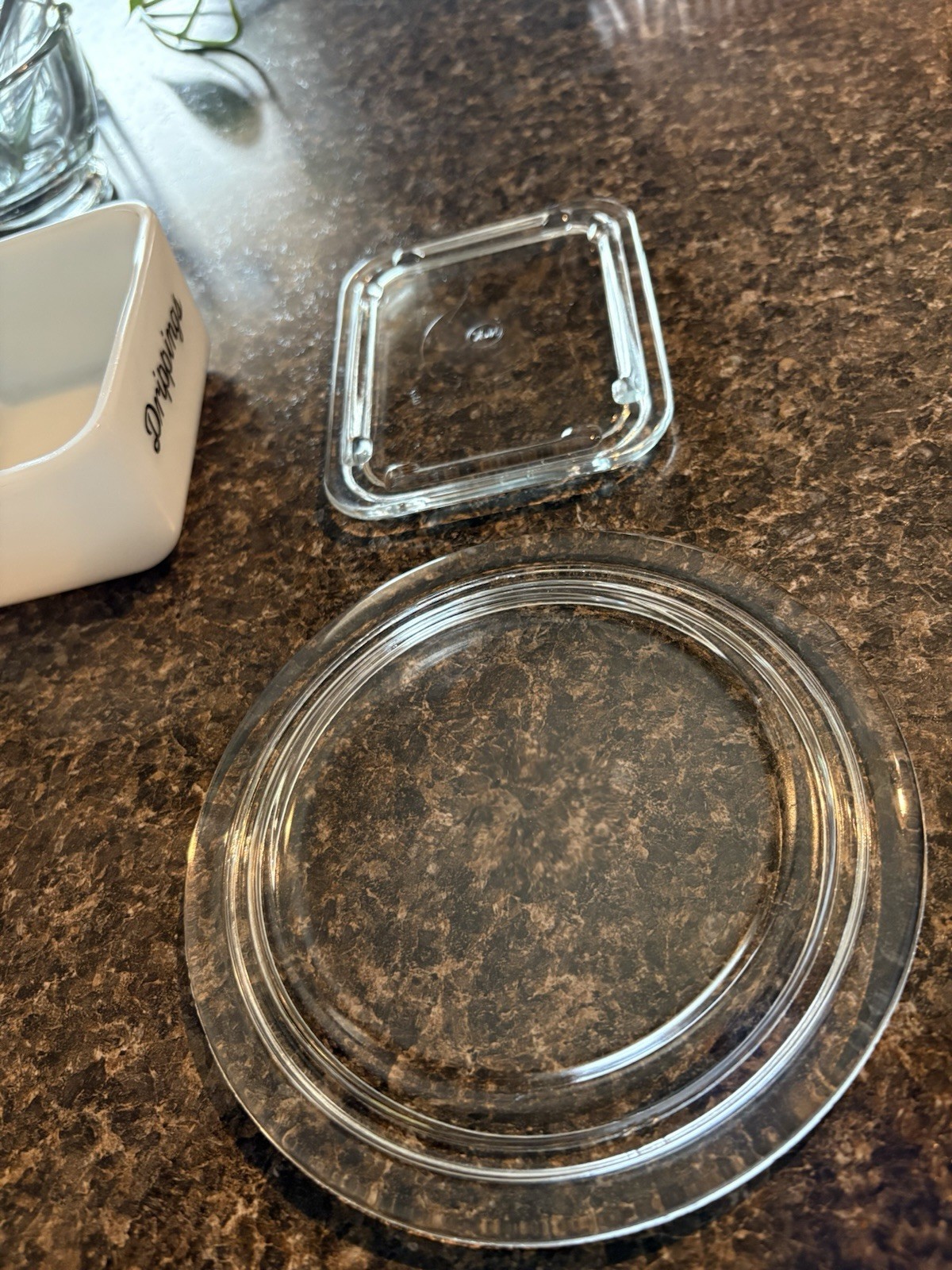 Vintage RARE Matching McKee Milk Glass BOTH with clear glass lids!