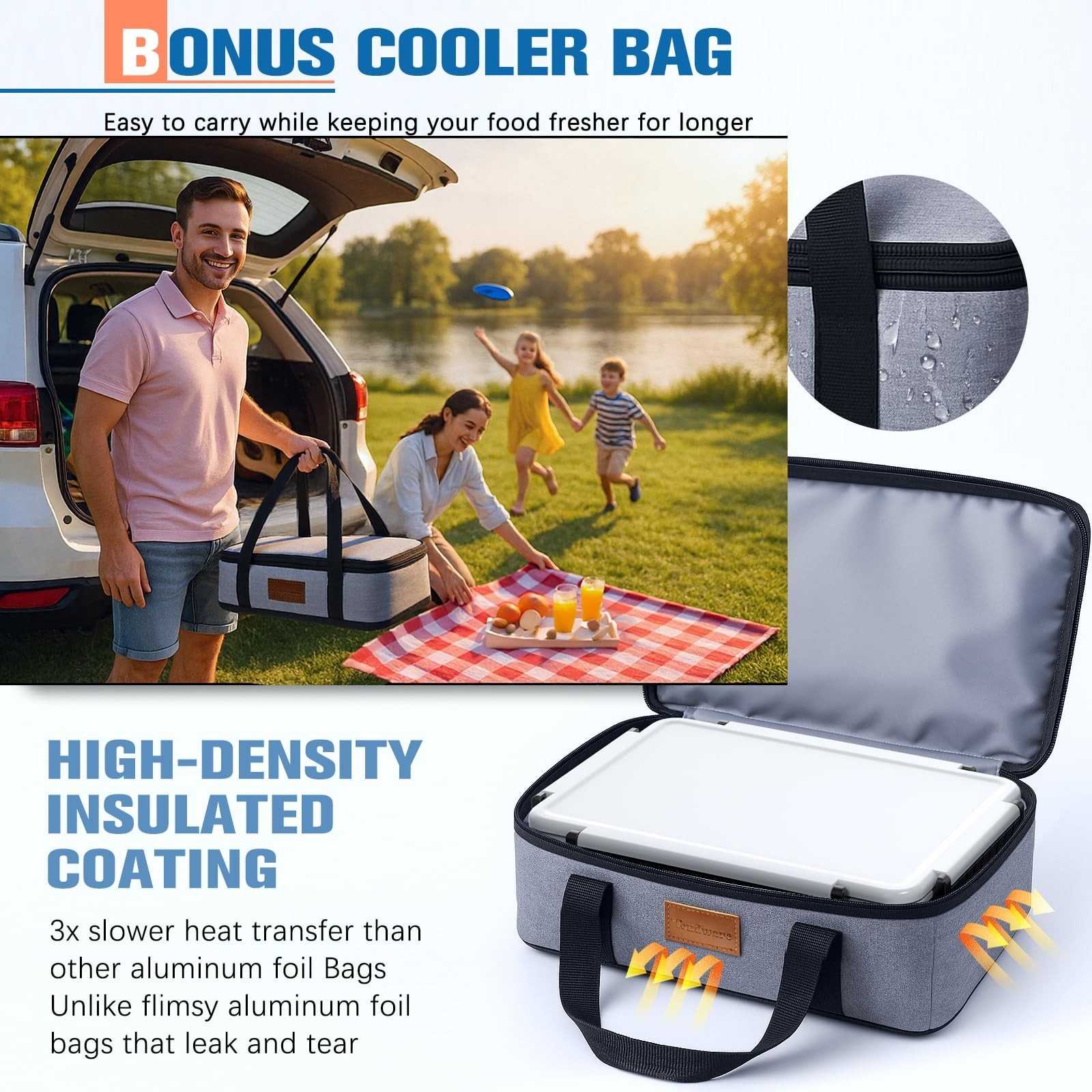 Portable Snack Box with Ice Pack – Insulated Divided Tray for Beach & Road Trips
