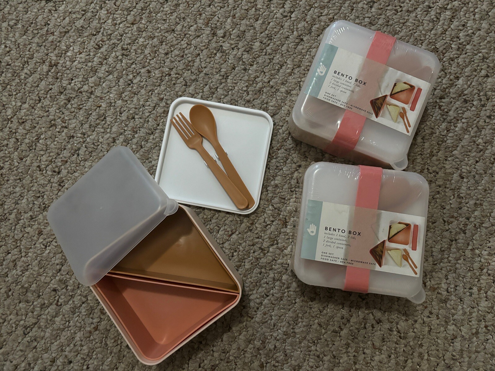 Bento Boxes Divided Containers 6 Pieces – 3 Sets