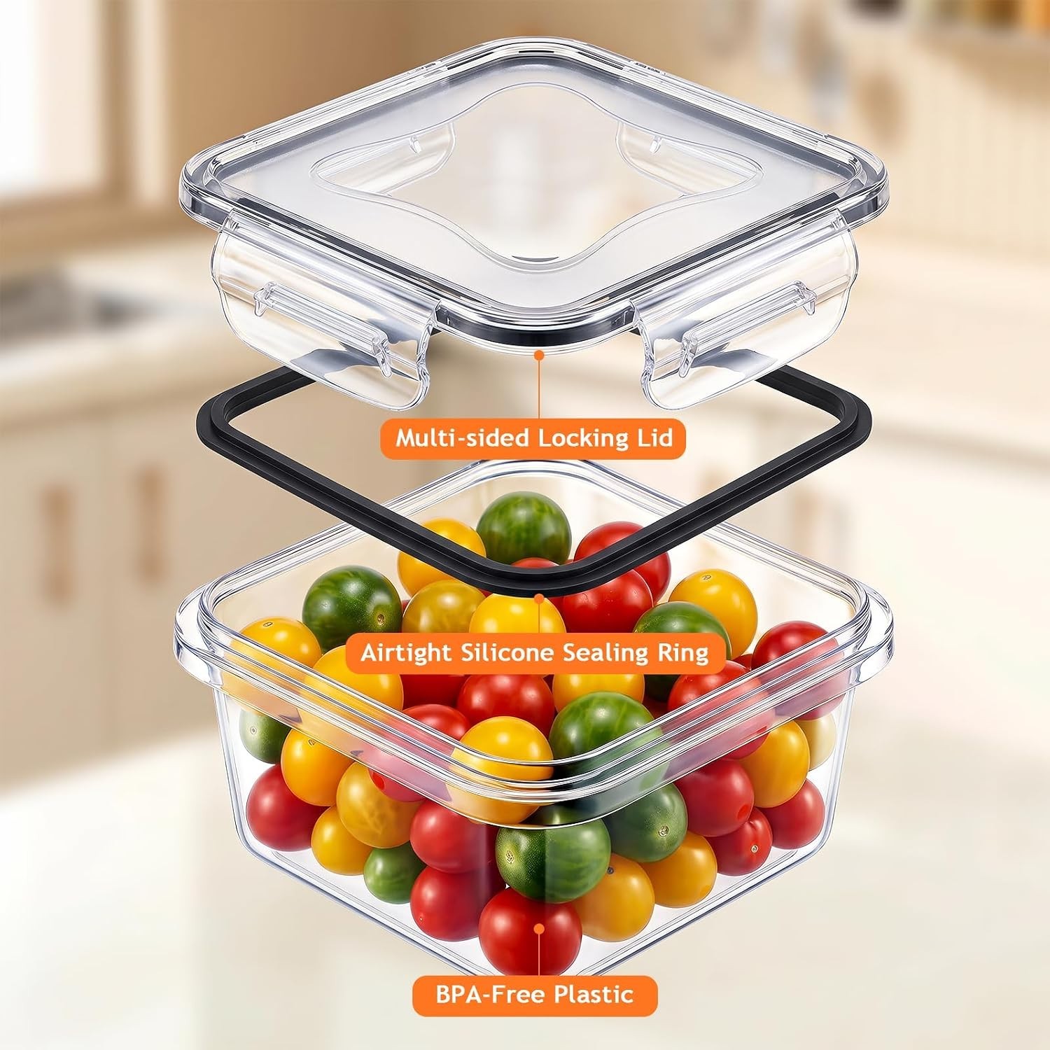 50 PCS BPA-Free Food Storage Containers with Airtight Lids & Labels – Organiz…