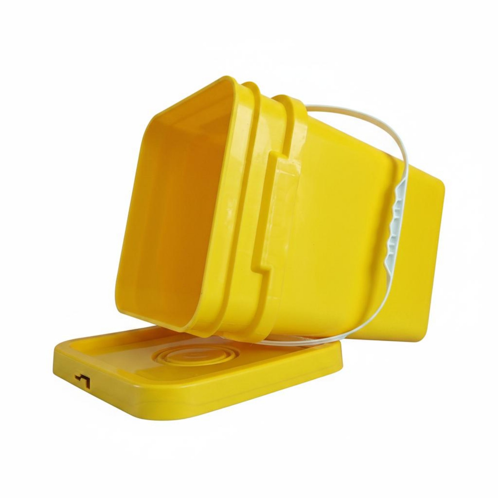 16L Square Pail Thickened Square Plastic Pail Balanced-Carry Grip Handle