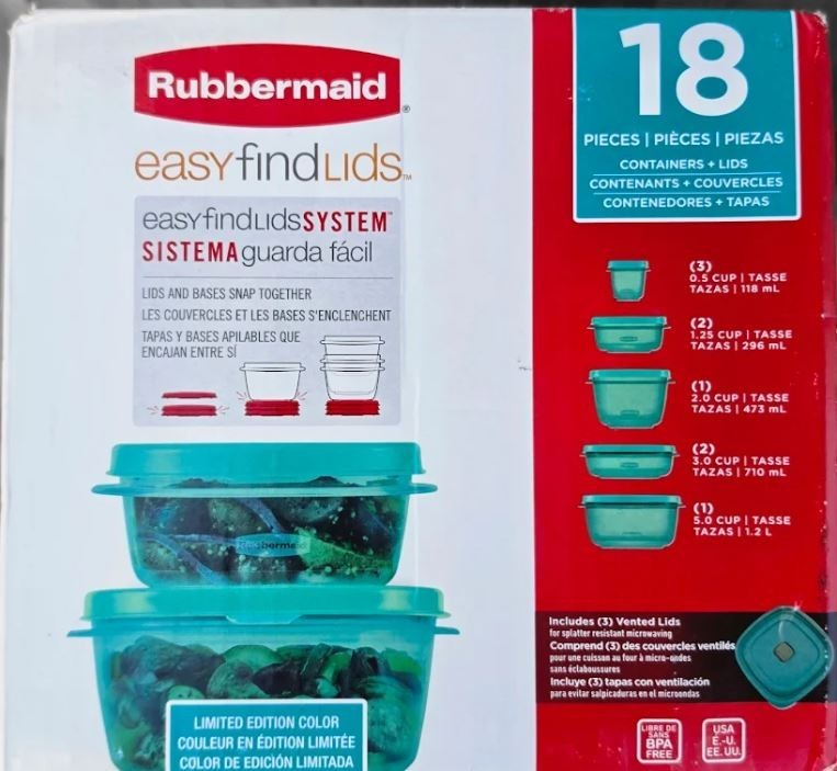 2 boxes -Rubbermaid Easy Find Lids total 36 Pieces Storage Container Sets