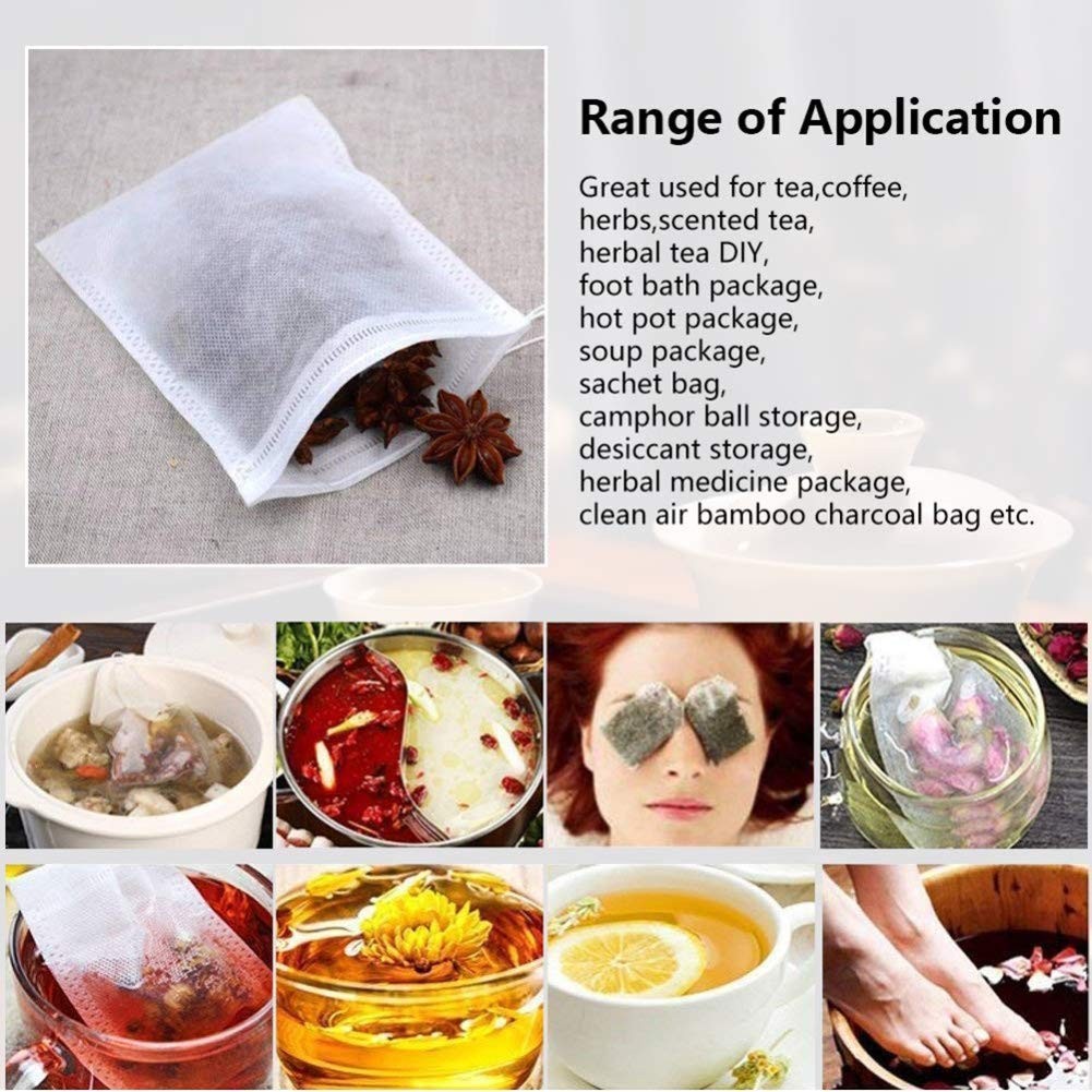 LTKJ 100-pack Cotton Tea Filter Bags Coffee with Drawstring for White
