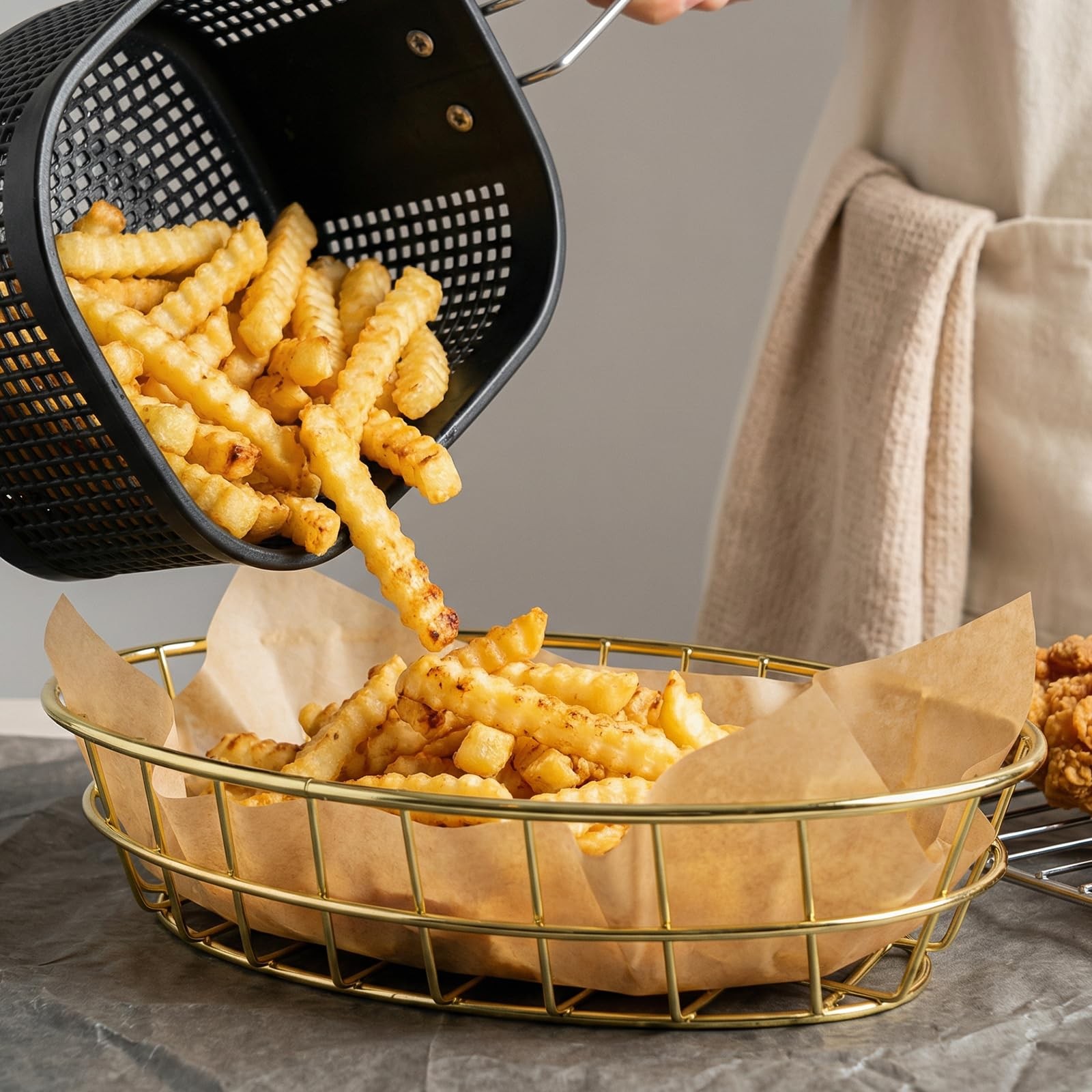 6 PCs Bread Basket for Serving,Small Wire Basket,Gold Wire Basket,Dinner Roll…