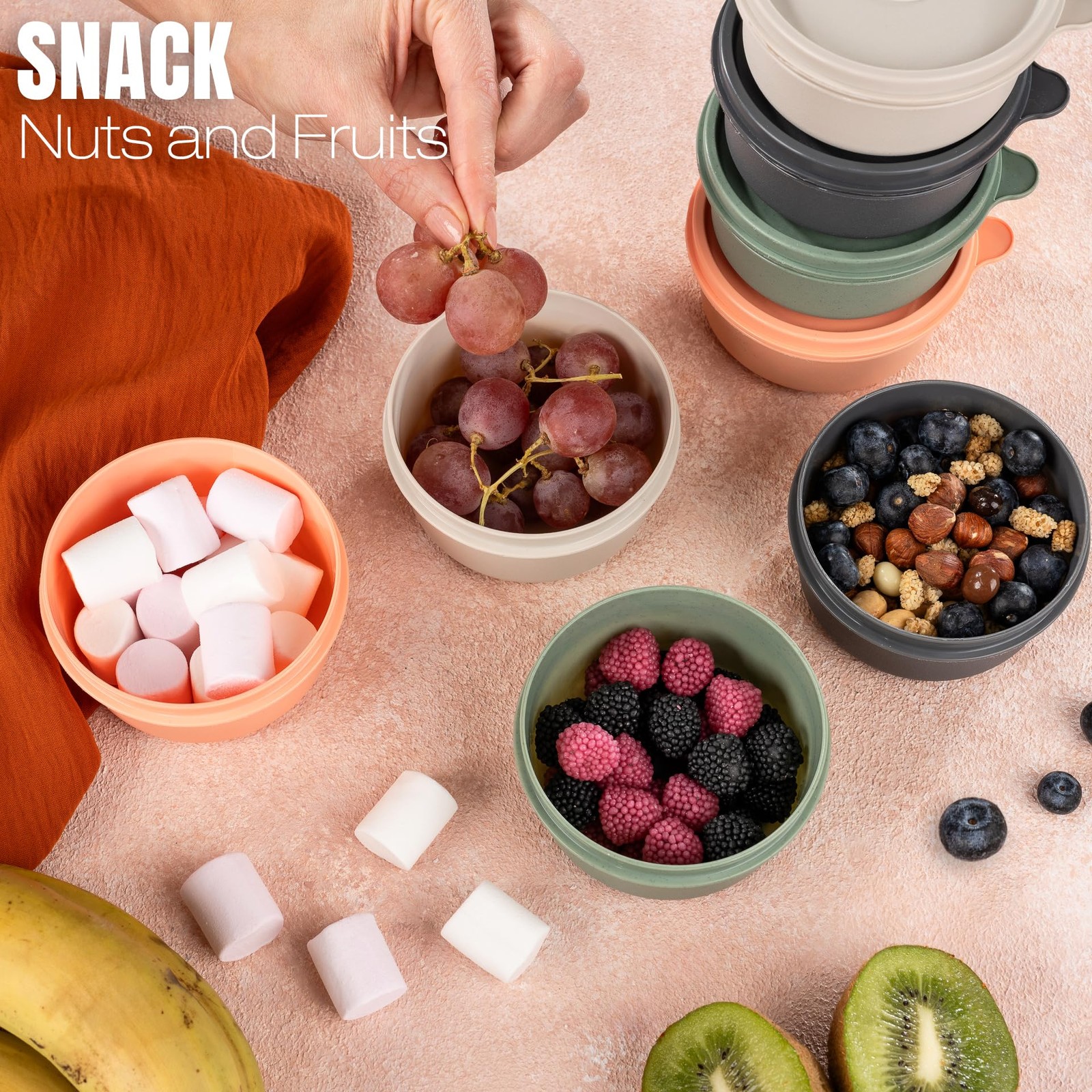 9 oz Small Round Food Storage Containers with Lids Set of 12 (24 Pieces), Air…