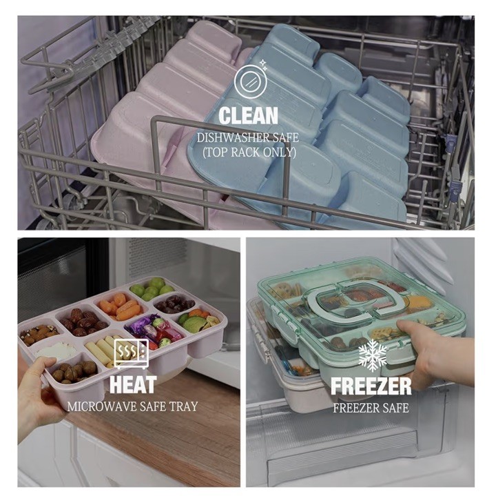 Caperci Snack Box Container with Leak-Resistant Lid & Locking Clips