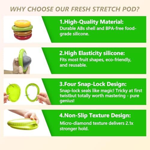 Avocado Saver and Onion Holder -Set of 4 Reusable Fruit and Veggie Savers for Fr