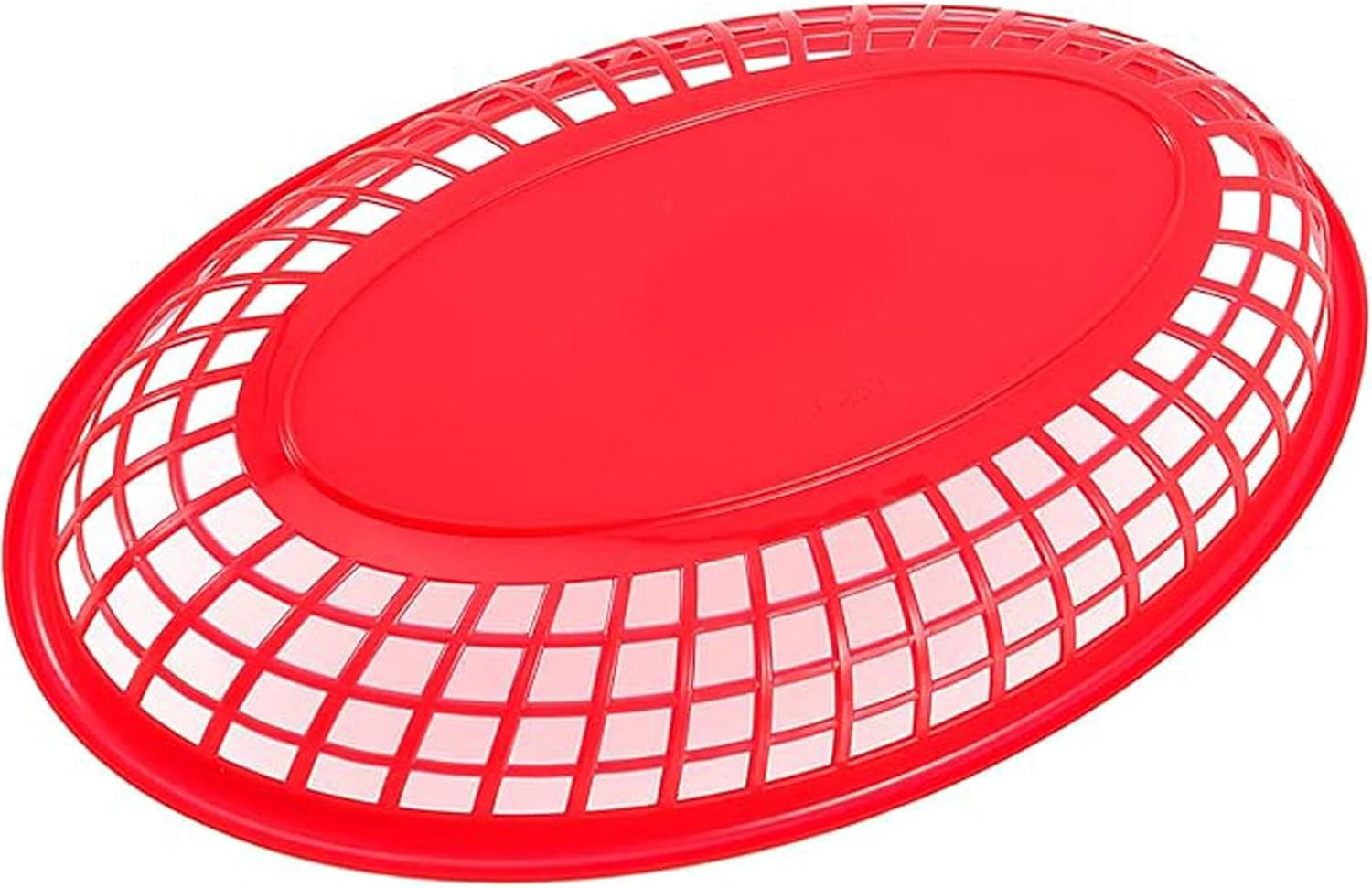 50 Pack 9 X 5.6 Inch Oval Fast Food Baskets Red Plastic Fast Food Baskets